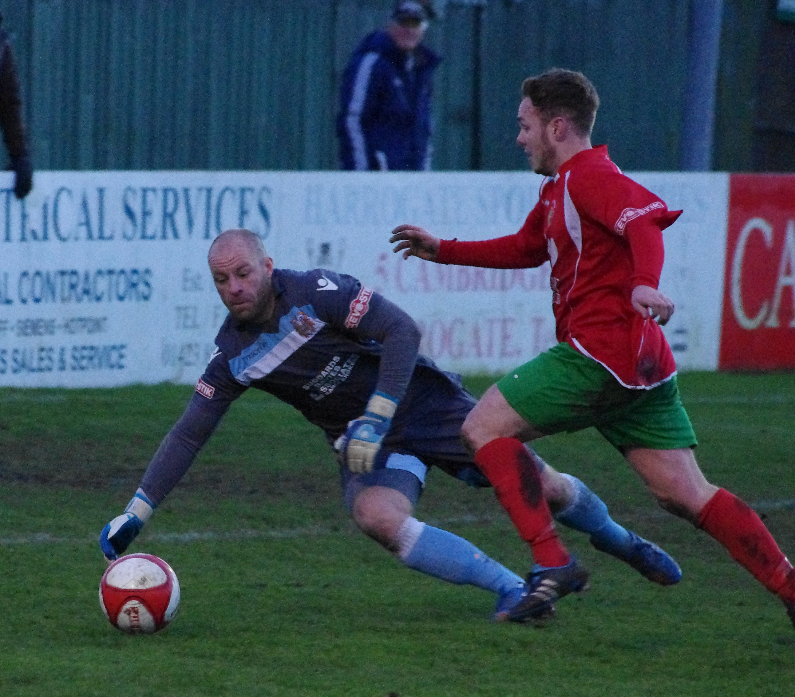 Tom Morgan was adjudged to have fouled Nathan Cartman for Railway's missed penalty
