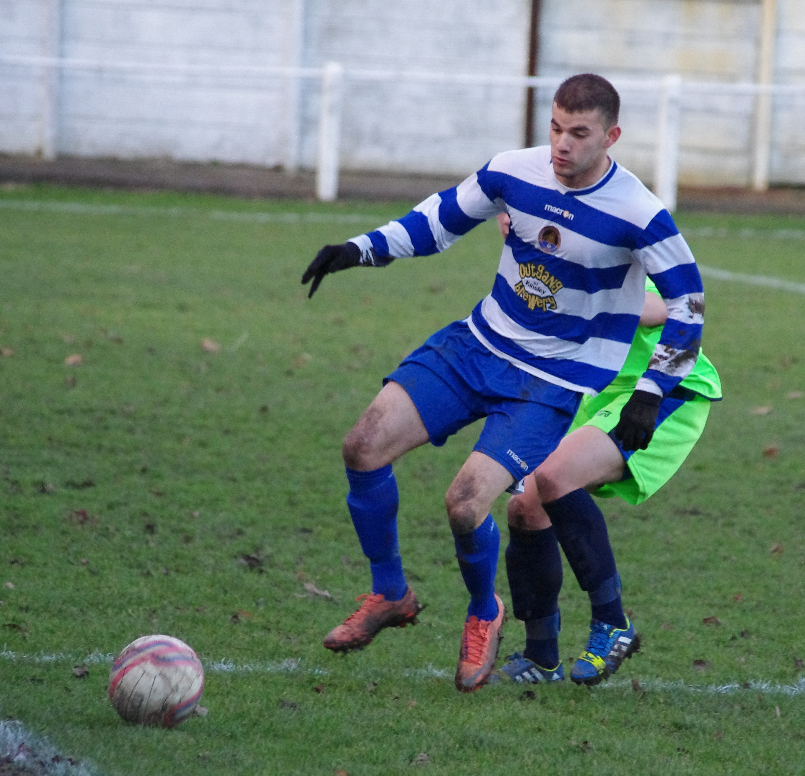 Glasshoughton’s Venezuelan striker Hilliard Serrao controls the ball 