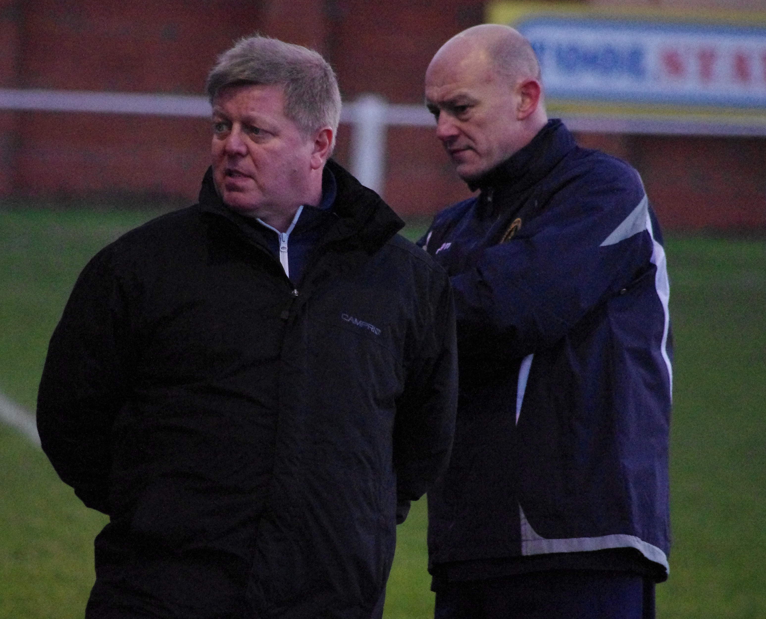 Tough times: Glasshoughton boss Rob Hunter (left) and his assistant Mark Smitheringale (right) are having a hard time