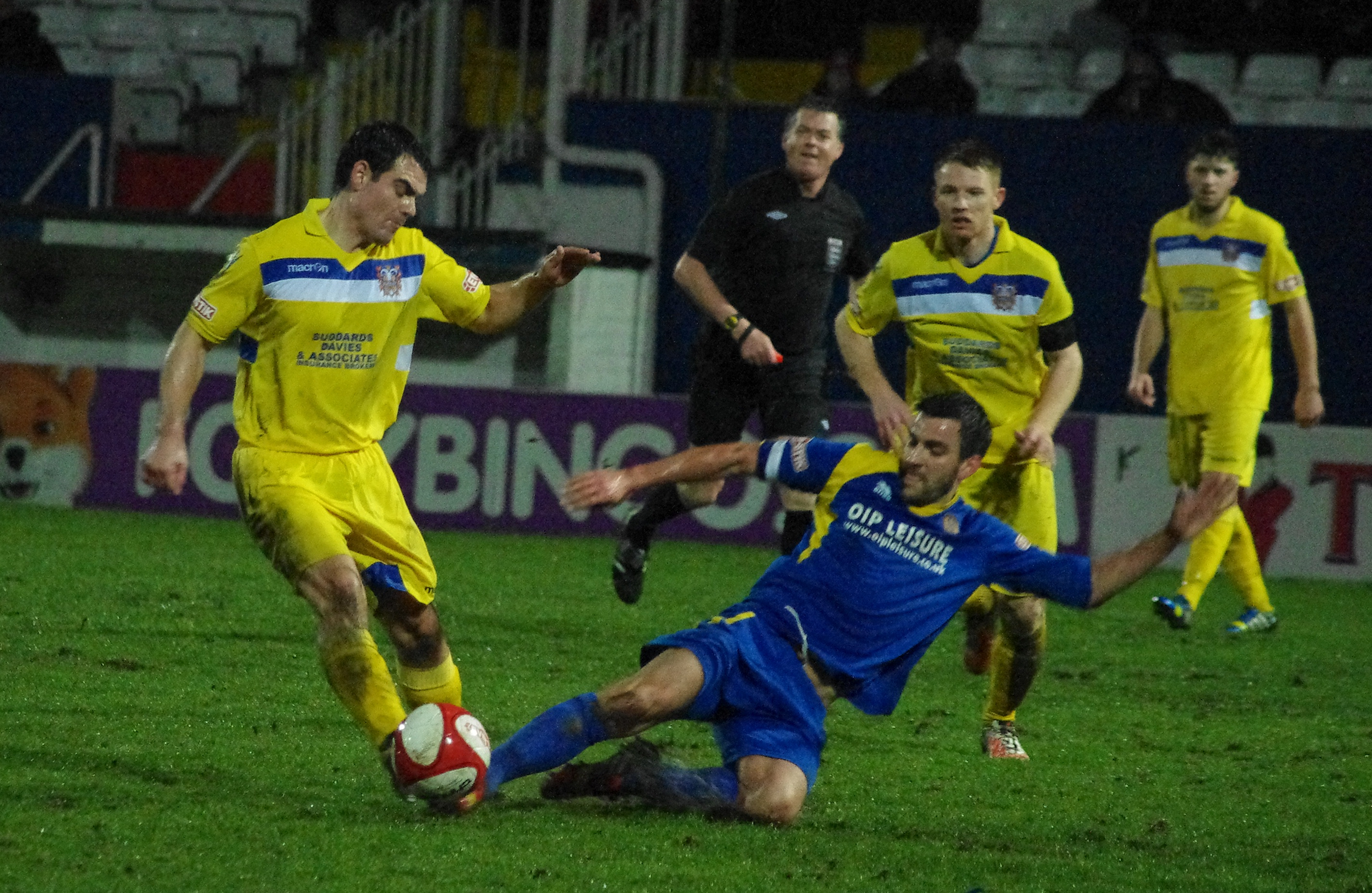 Wakefield FC and Farsley AFC battled it out in torrential rain during January