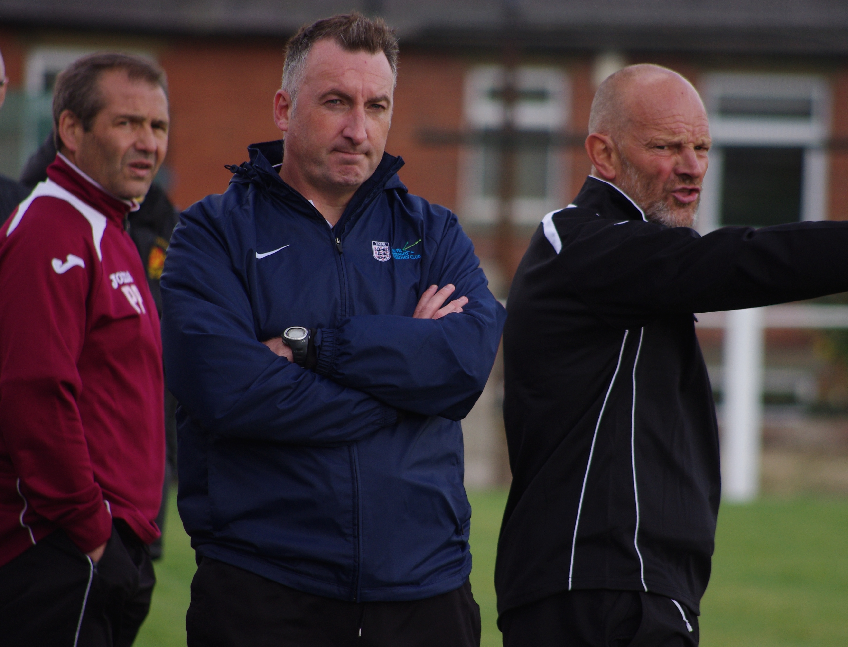 AFC Emley manager Darren Hepworth (centre) his squad are hungry to succeed 