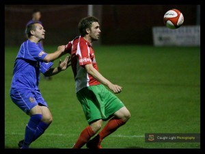 Harrogate winger Rob Youhill controls the ball. Photo: Caught Light Photography