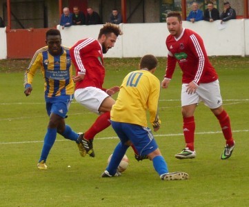 Action from Thackley's draw with Garforth Town. Picture: Ian Parker