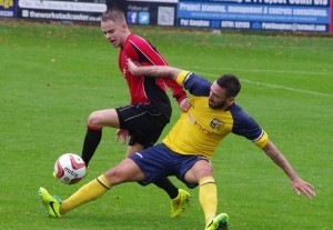 Jonathan Greening commits a foul during Tadcaster's 6-0 win