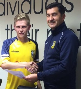 David Brown with Tadcaster manager Paul Marshall
