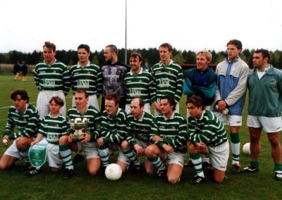 Gerry Quinn beat this Bradford (Park Avenue) team in the 1999 West Riding County Cup final at Woodlesford.  Back row: Phil Sharpe, Jason Maxwell, Derek O'Connor, Stephen Ball , Nicky Hey, Damian Lee, Lee Connor, Clive Freeman.  Front row: Neil Bagshaw, mascot Ben Sharpe, Wayne Benn, Ian Briggs, Neil Grayston, David Blair, Chris Brandon