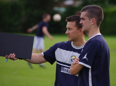 We're going that way. Graham Nicholas (left) wants Garforth Town to finish in the top ten