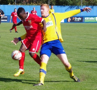 Ombeni Ruhanduka scored a goal of the season contender to put Bridlington in front at Garforth