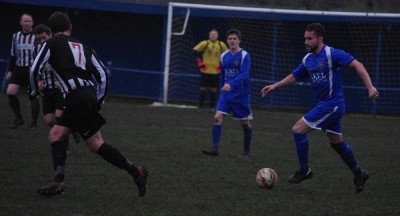 Mark Whitehouse (right) gave Pontefract Collieries the lead in their 2-1 win over Penistone Church