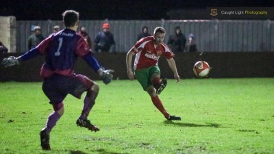 There was pandemonium when Stephen Bromley bent the third goal into the top corner. Photo: Caught Light Photography 