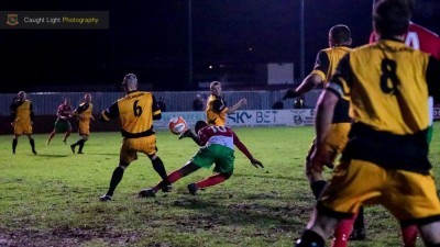Malachi Farquharson heads home the decisive second goal. Photo: Caught Light Photography