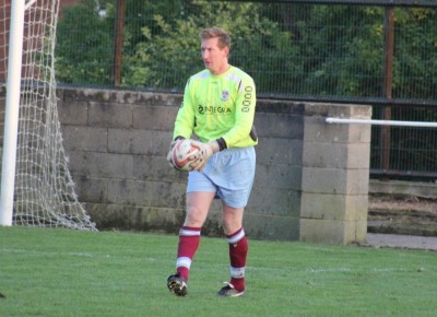 AFC Emley captain Paul Sykes had to go in goal for ten minutes while Adam Lawlor was patched up