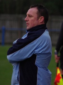 It's party time: Liversedge assistant manager Mark Greaves, standing in for Alan Colquhoun, had his dancing shoes on as he did a jig of delight when Tom Jackson equalised deep into injury-time