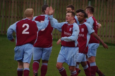 Emley celebrate Townend's opener
