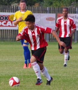 Kler Heh in action for Sheffield United in the friendly with Stocksbridge in July