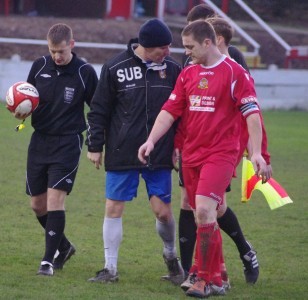 New Shaw Lane signing James Cotterill (right) during his time at Ossett Town under Craig Elliott
