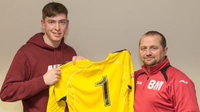 Billy Miller (right) had good news for Harrogate Railway fans this week after goalkeeper Tom Goodwin signed a contract