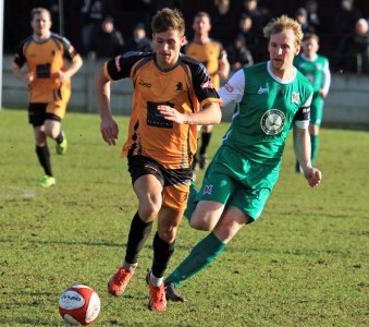 Connor Bower put Ossett Albion in front against Clitheroe. Photo: Adam Hirst