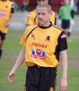 Steve Nicholson was penalised for the free kick which led to Mossley's goal