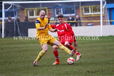 Harrison Biggins attempts to mount an attack for Stocksbridge at Tividale. Picture: www.whiterosephotos.co.uk