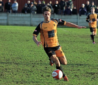 Connor Bower scored both goals for Ossett Albion in their 2-1 win over Farsley AFC. Picture: Adam Hirst