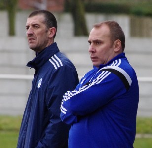 Wayne Benn (right) and assistant Andy Hayward (left) have turned Hemsworth Miners Welfare into a top side this season