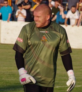 Sam Dobbs had a smile on his face at the end after winning the game for Liversedge with an unbelievable save in the dying seconds at Shaw Lane