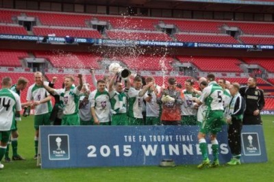 North Ferriby celebrate winning the FA Trophy
