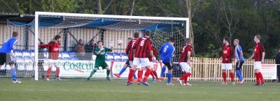 Stefan Holt's header is deflected home by Danny Frost