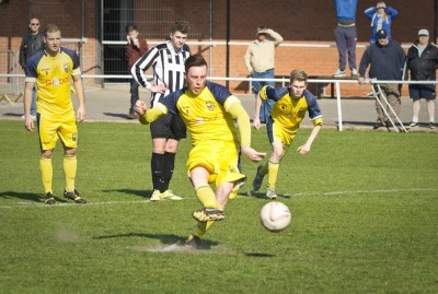 Liam Ormsby scores from the penalty spot. Picture: Ian Parker