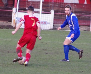 Defender Iwan Heeley (right) played in goal for Pontefract