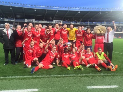 Bridlington celebrate winning the East Riding Senior Cup. Source: Twitter