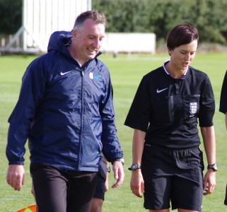 Promoted referee Jane Simms is a popular figure in local football