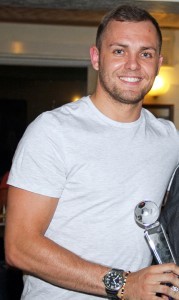 Nicky Matthews with his players' player of the year award. Picture: Adam Hirst