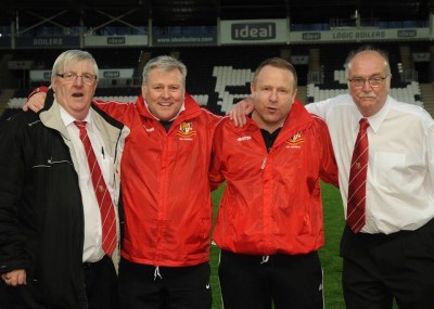 Gary Allanson (second left) following Bridlington's East Riding Senior Cup final. Picture: Dom Taylor