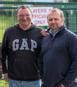 New Tadcaster manager Billy Miller has done a "wonderful job" at Harrogate Railway, according to Harrogate chairman Nigel Corner (left). Photo: Caught Light Photography