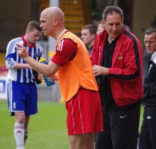 Paul Stansfield (left) believes Brian Davey (right) goes down as a legend at Knaresborough Town