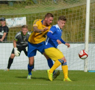Nick Guest, who got his first goal for Farsley, on the attack for his team. Picture: Gillian Handisides 