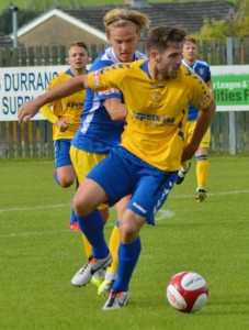 Richard Stirrup scored the equaliser for Stocksbridge against Farsley in the FA Cup. Picture: Gillian Handisides 