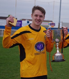 New Alfreton striker Sam Smith scored the winning penalty in the NCEL League Cup final for Handsworth in May