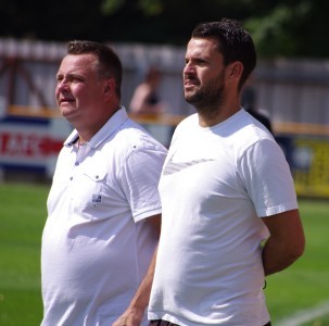 New Maltby joint managers Mark Askwith (left) and Spencer Fearn (right) guided their side to the first qualifying round of the FA Cup
