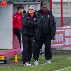 John Reed on the touchline during his final game as manager of Ossett Town. Picture: Mark Gledhill