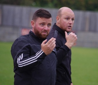Dave Ricardo (left) and assistant Bill Gill want to see an improvement in Selby Town's form