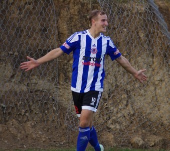 Shaw Lane striker Adam Priestley scored as Stafford were beaten for the first time in October