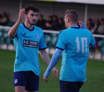 Sam Jones congratuales Danny Critchlow after his first goal
