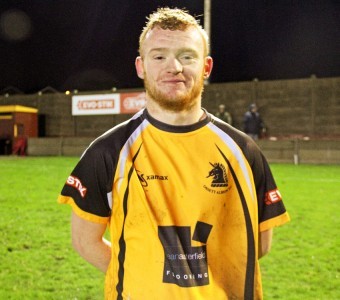 Luke Porritt scored his first goal for Ossett Albion since joining on loan from Guiseley. Picture: Adam Hirst