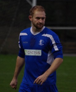 Hallam defender Elliott Simpson was sent off after an tangle with Emley's Alex Hallam