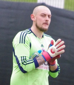 Shaw Lane Aquaforce goalkeeper Ian Deakin 