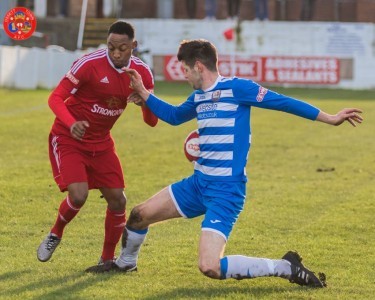 Cameron Lyn scored the goal of the game during Ossett Town's win over Darlington. Picture: Mark Gledhill