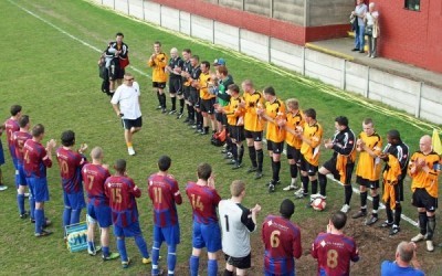Eric Gilchrist gets the guard of honour in his final match as Ossett Albion manager in 2011